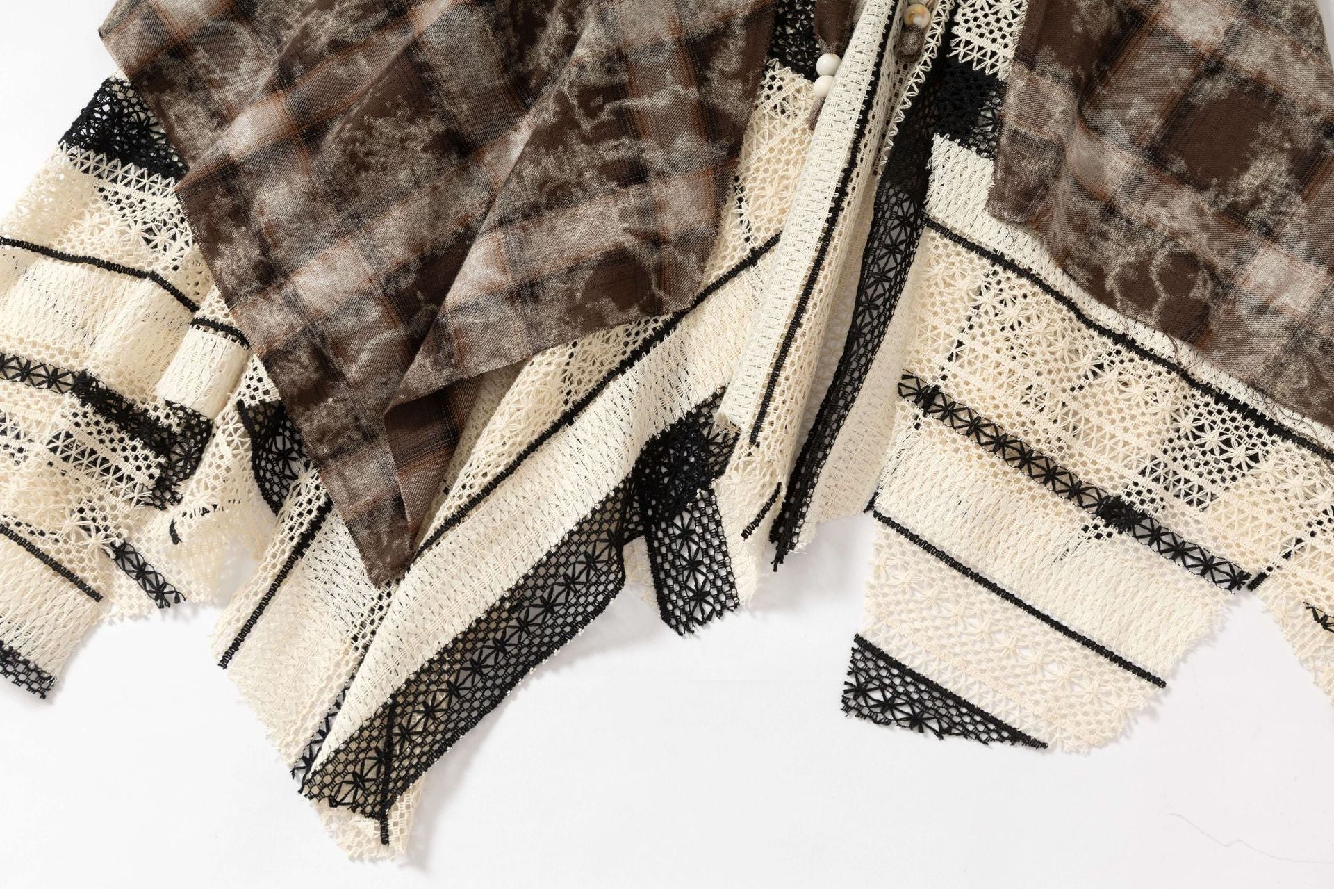 Zwoyren Boho Plaid Wrap Skirt