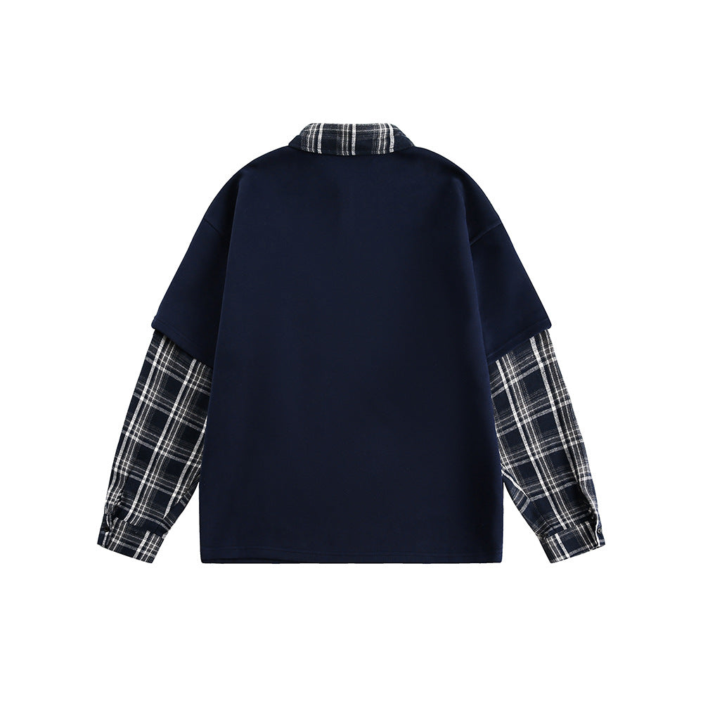 Zwoyren Varsity Plaid Combo Sweatshirt