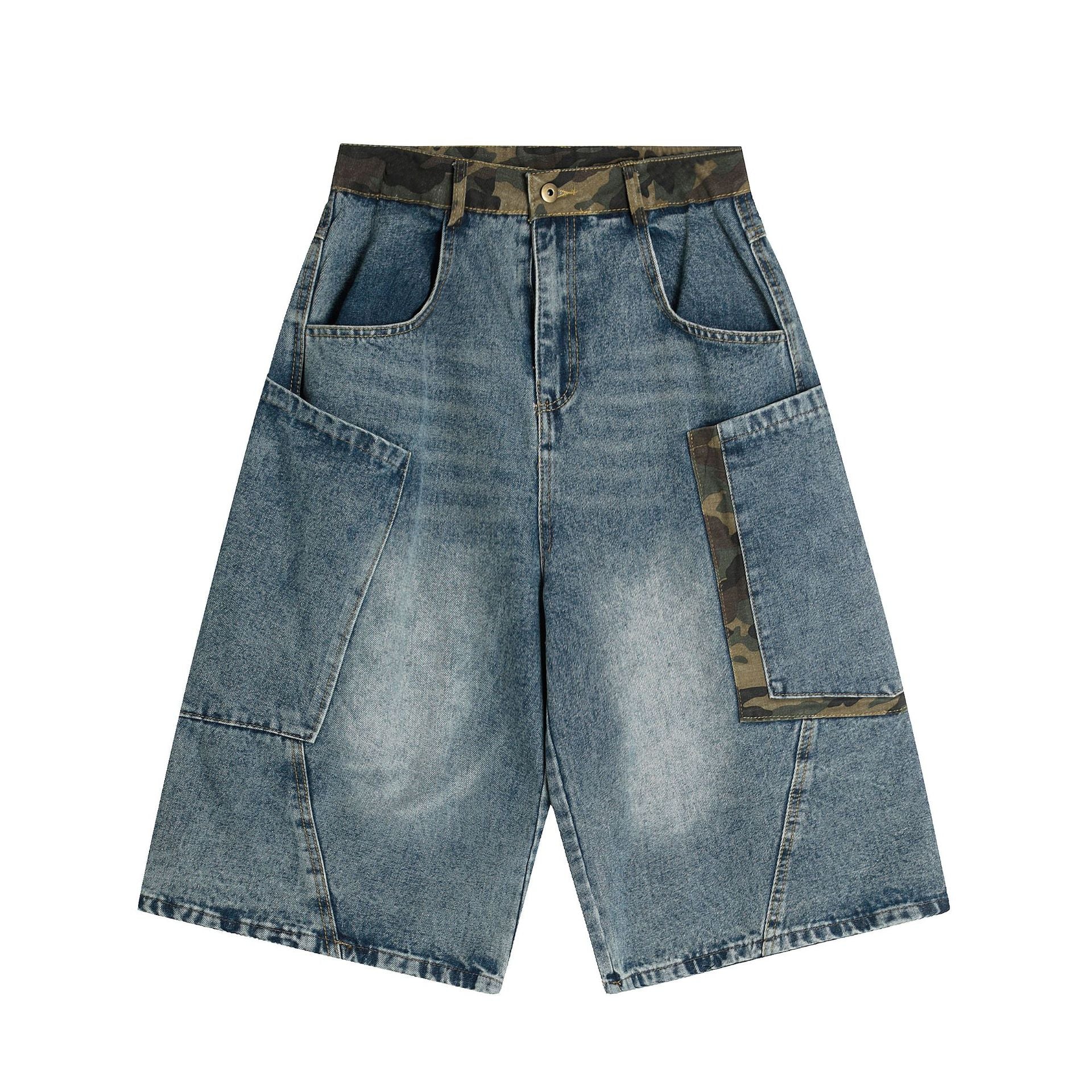Zwoyren Camouflage Patchwork Longline Jorts