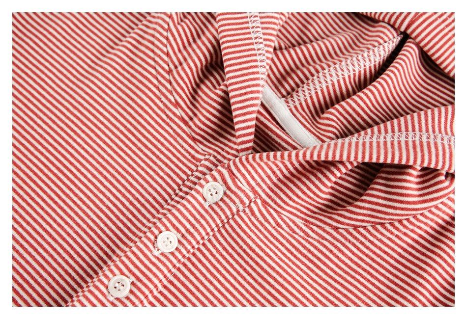 Zwoyren Henley Striped Hoodie Sweatshirt