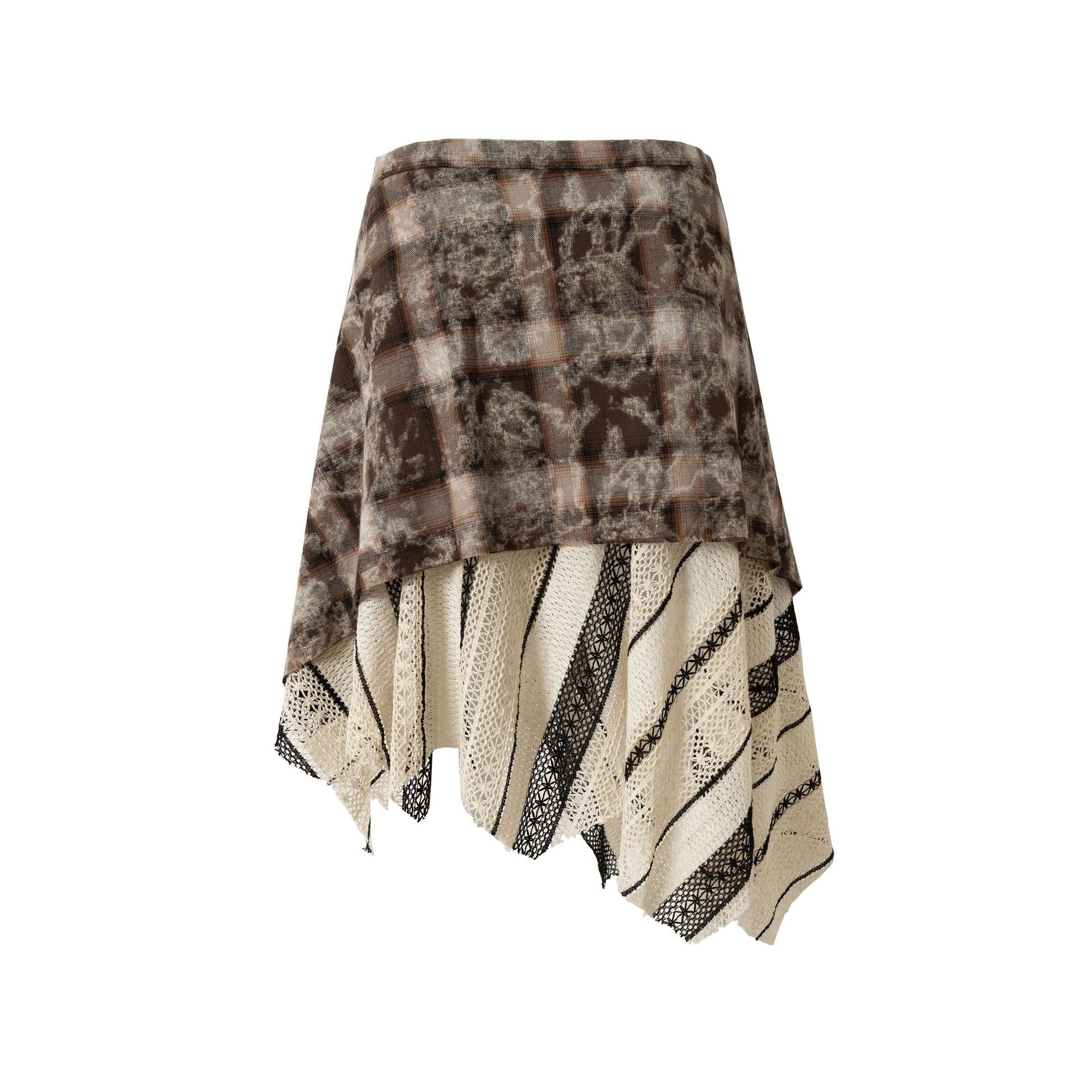 Zwoyren Boho Plaid Wrap Skirt