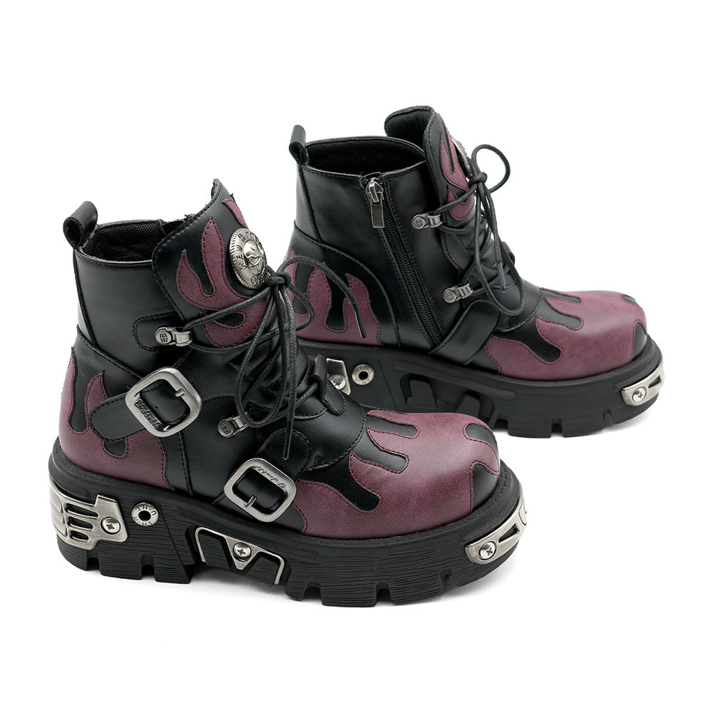 Zwoyren Purple Flame Platform Boots