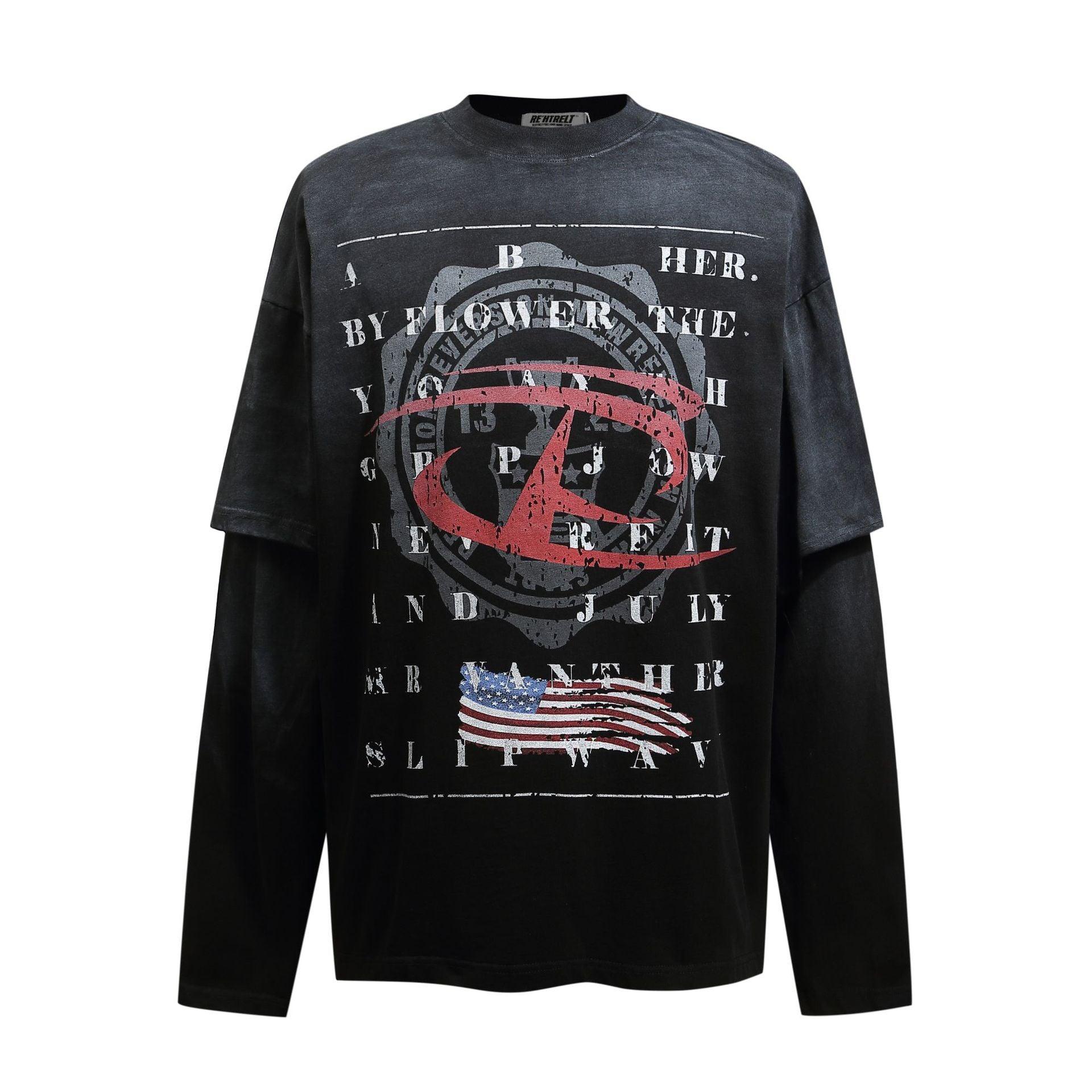 American Street Trend Loose Long-Sleeved T-shirt