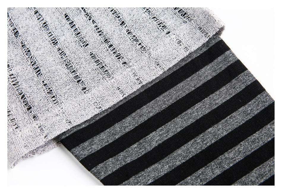Zwoyren Striped Contrast Long Sleeve Tee