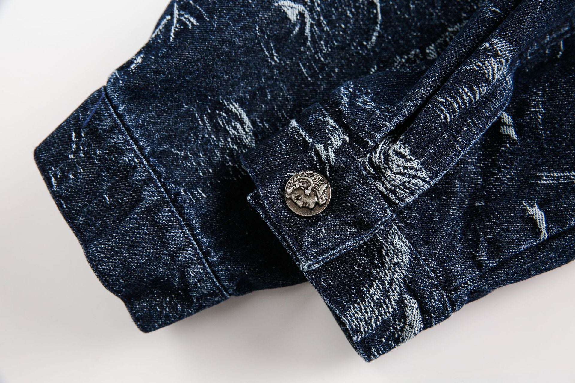 Zwoyren Holy Light Jacquard Textured Denim Jacket