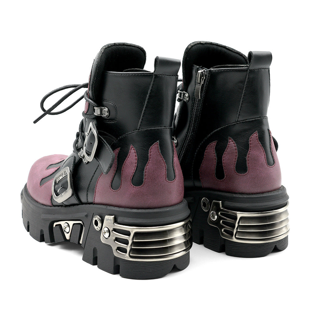 Zwoyren Purple Flame Platform Boots