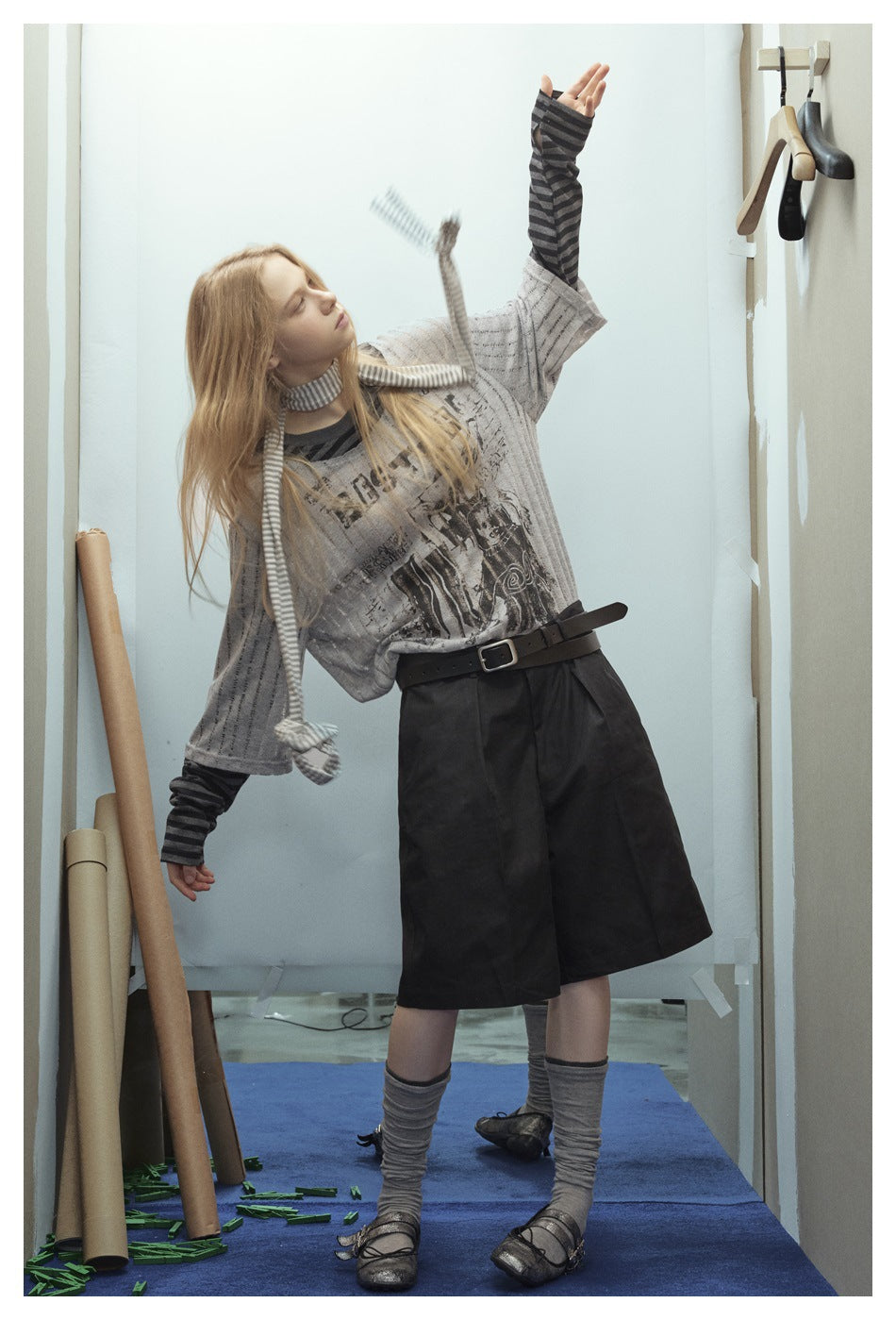 Zwoyren Striped Contrast Long Sleeve Tee