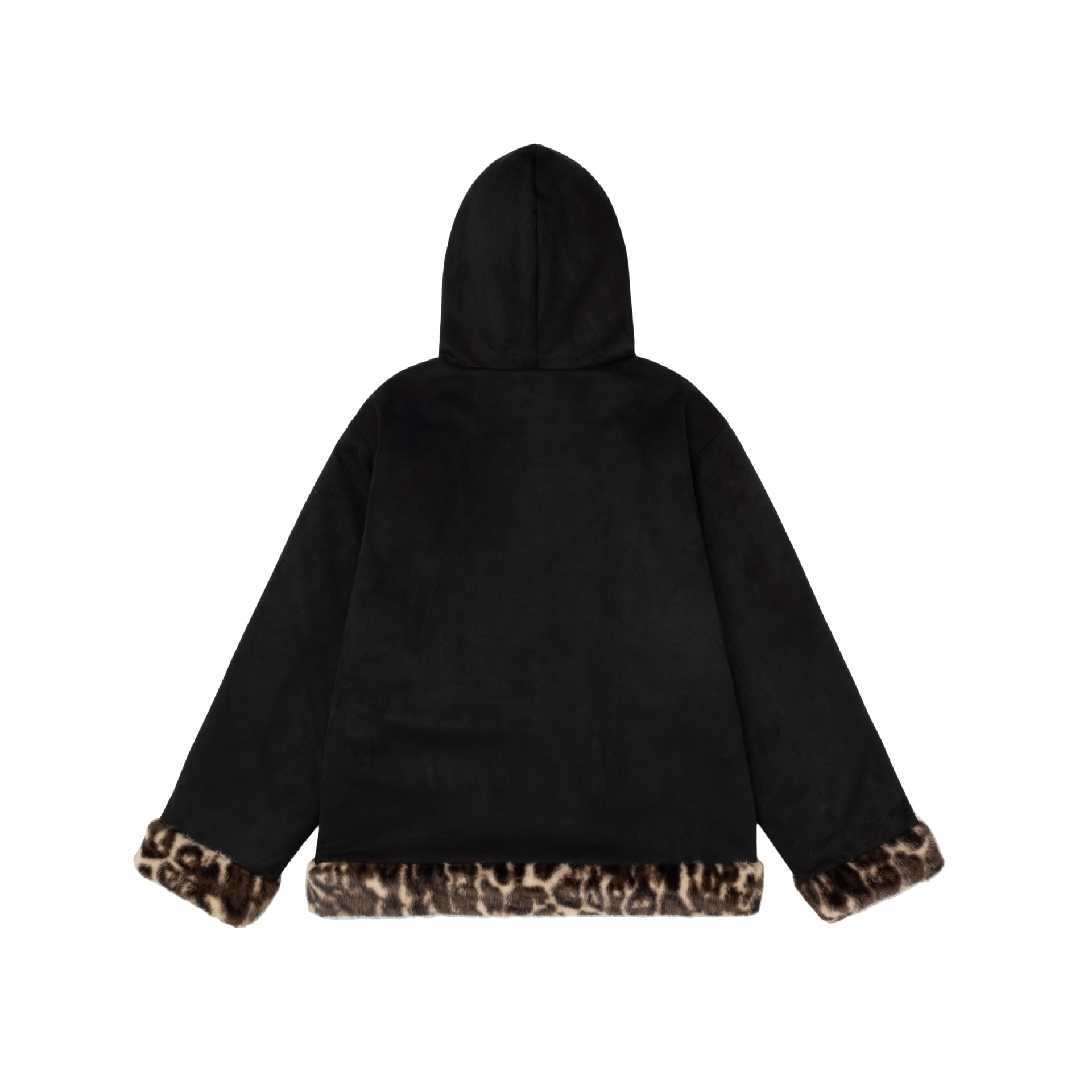 Zwoyren Cute Leopard Print Cat Ear Coat