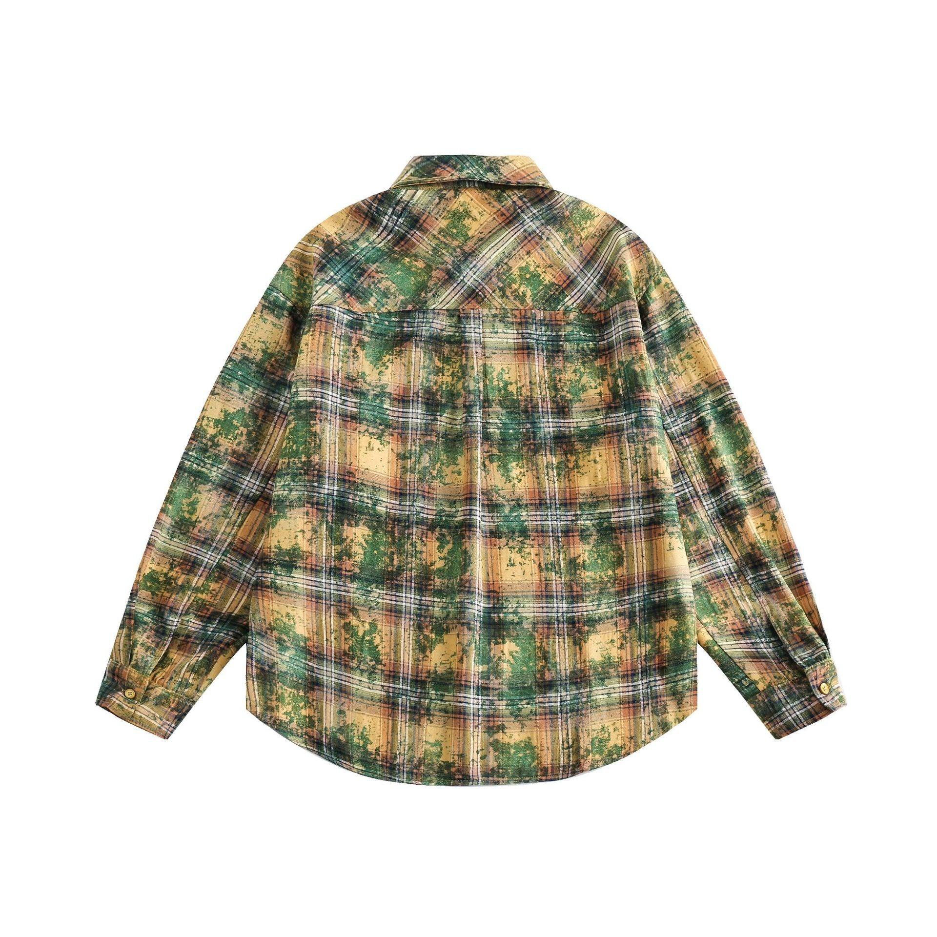 American Retro Plaid Long Sleeve Shirt