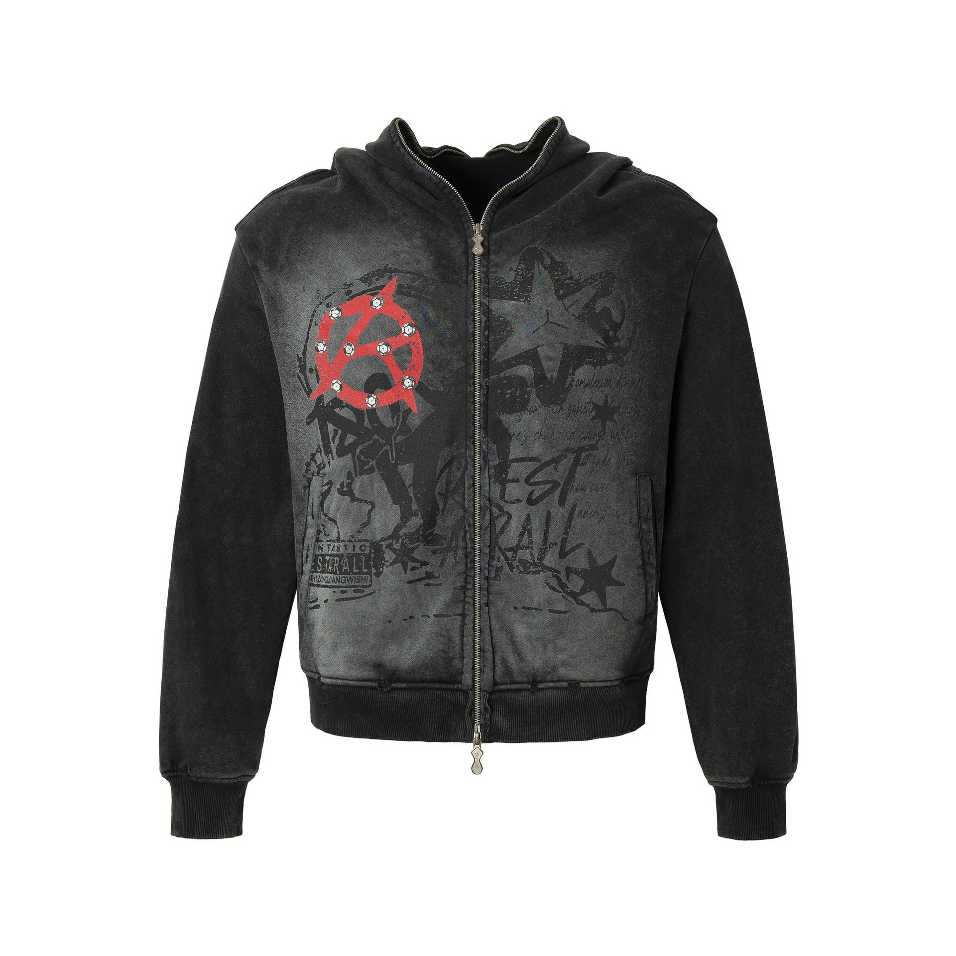 Zwoyren Anarchy Star Graphic Hooded Jacket