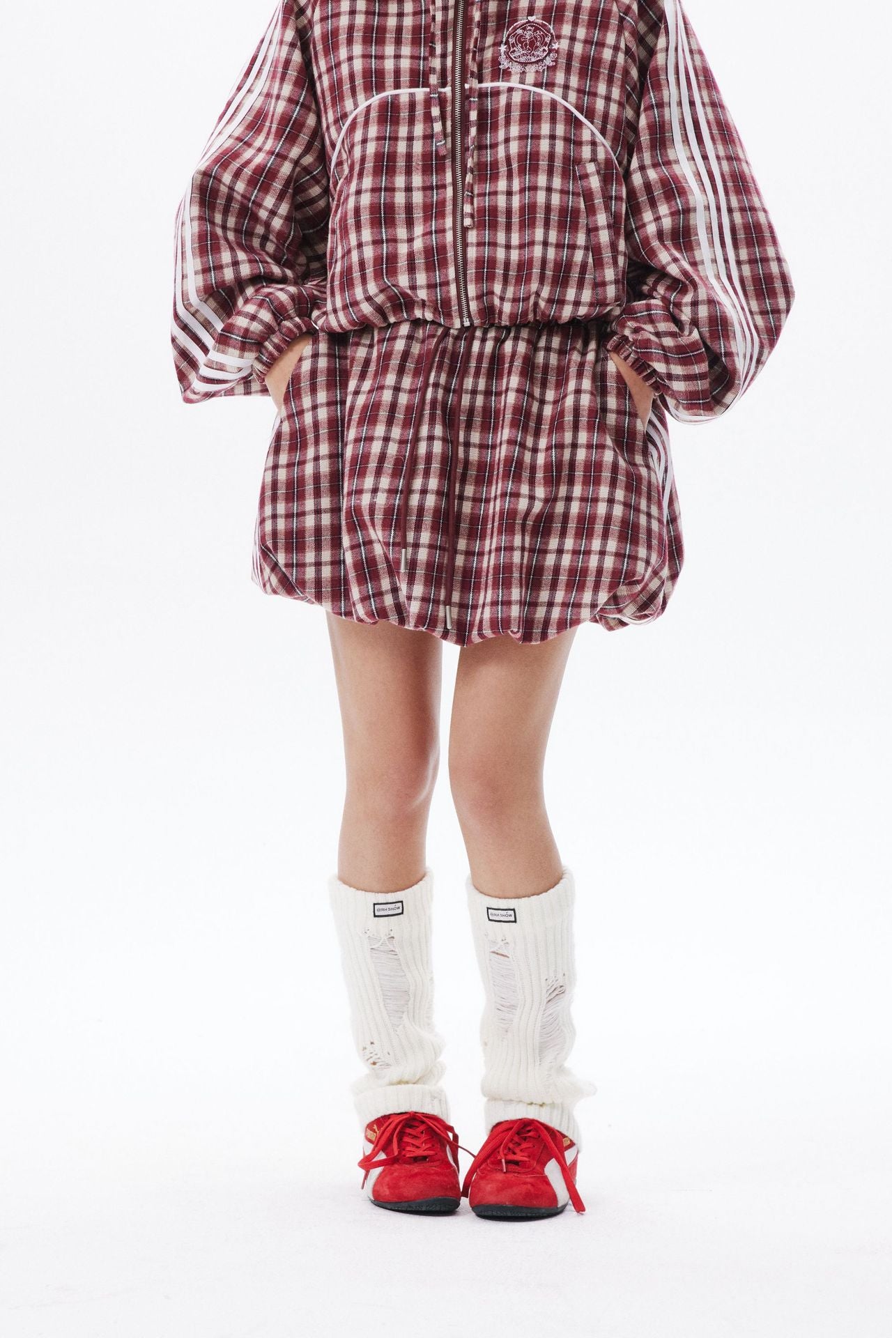 Zwoyren Checkered Pleated Skirt