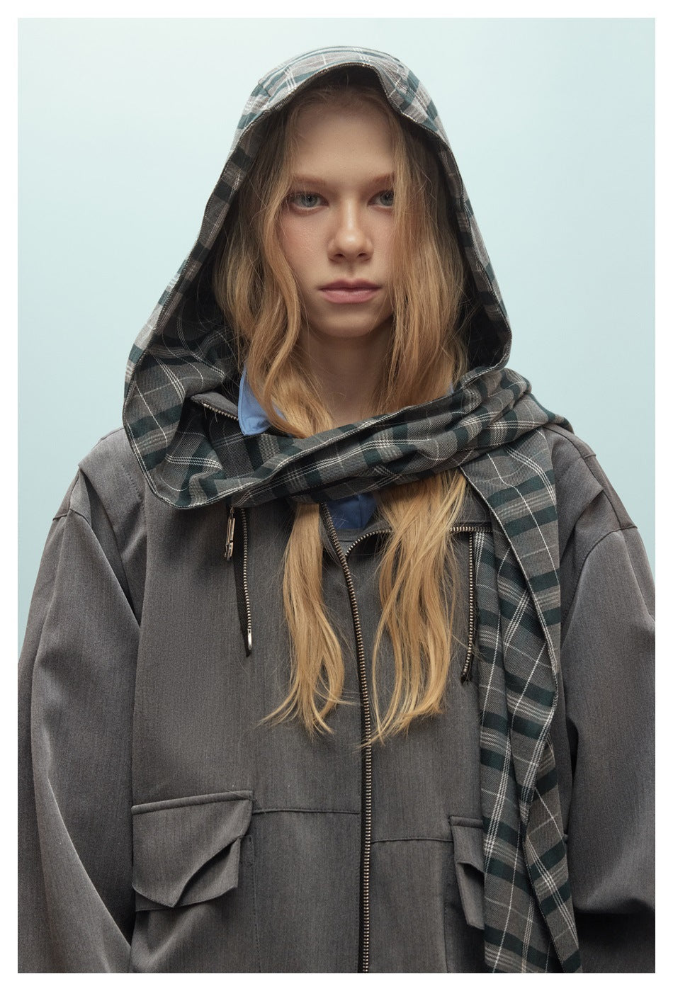 Zwoyren Detachable Scarf Hooded Jacket