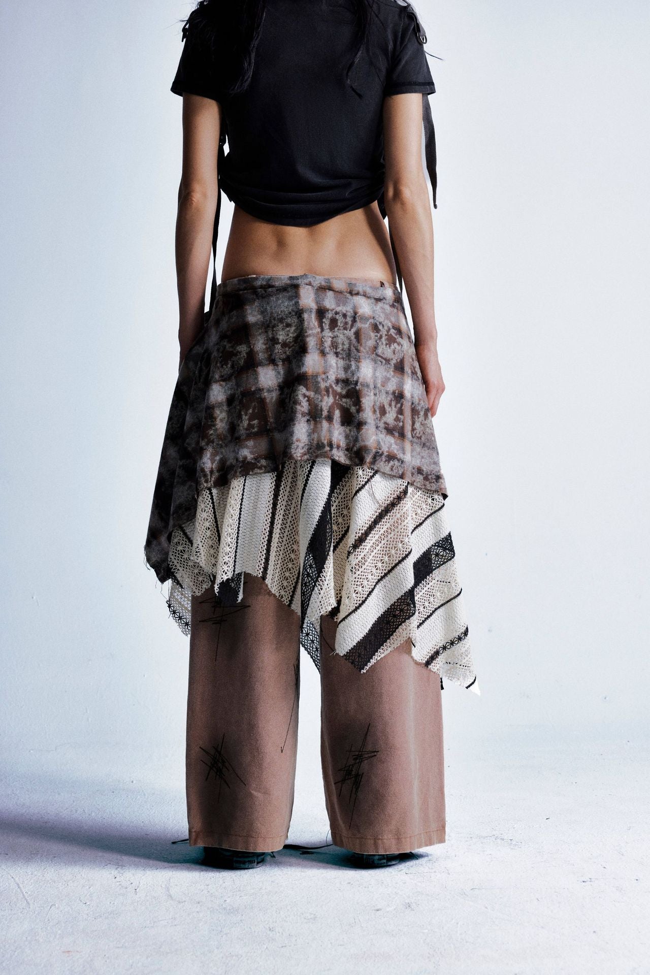 Zwoyren Boho Plaid Wrap Skirt