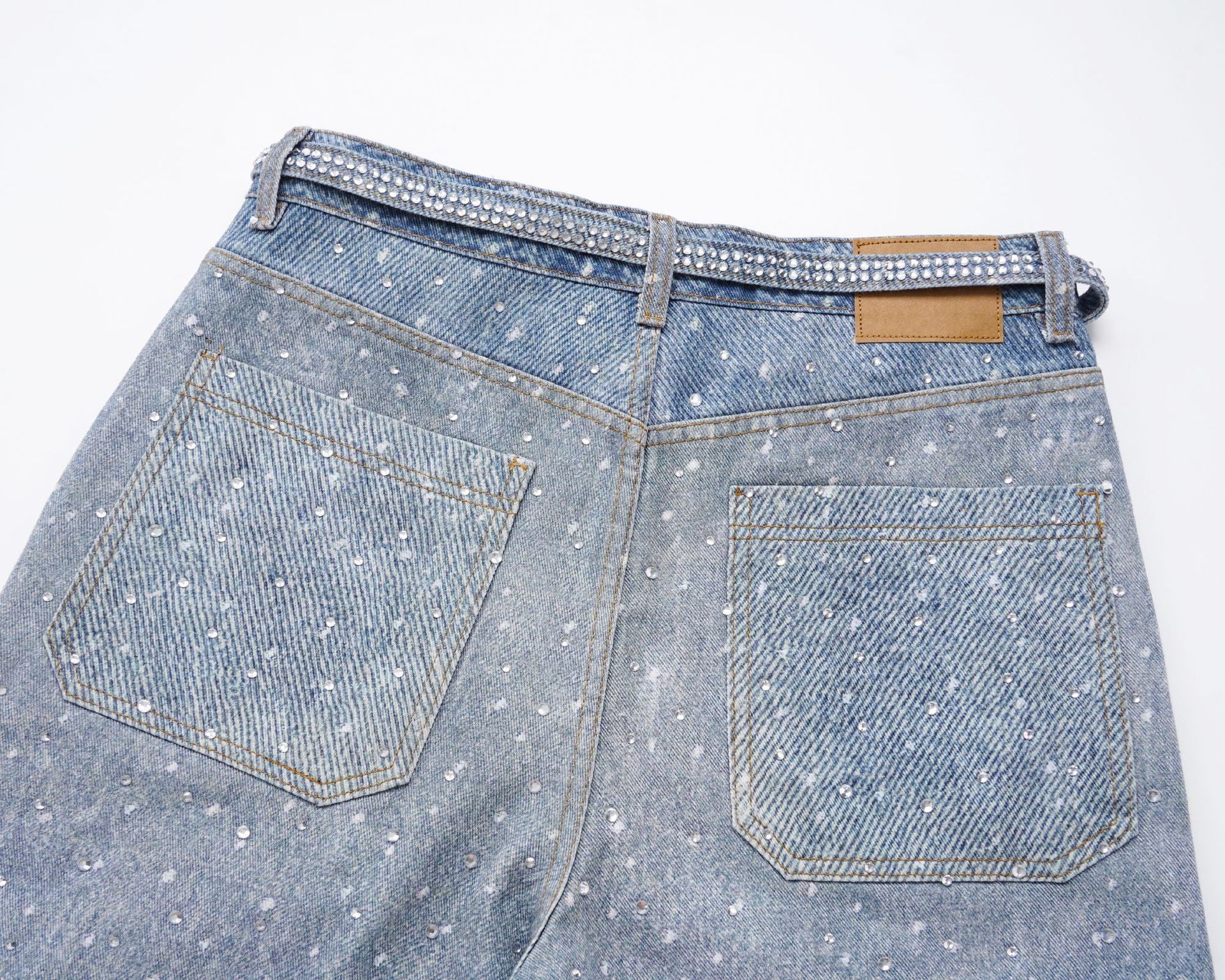Zwoyren Rhinestone Baggy Jean