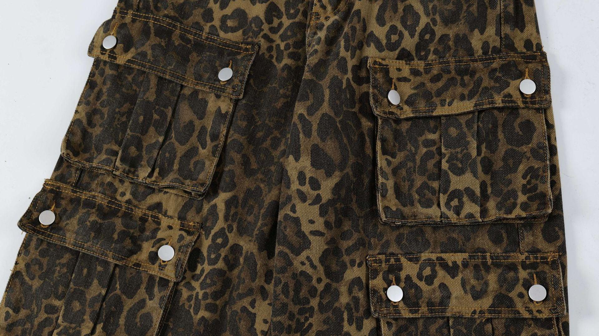 Zwoyren Leopard Print Cargo Pants