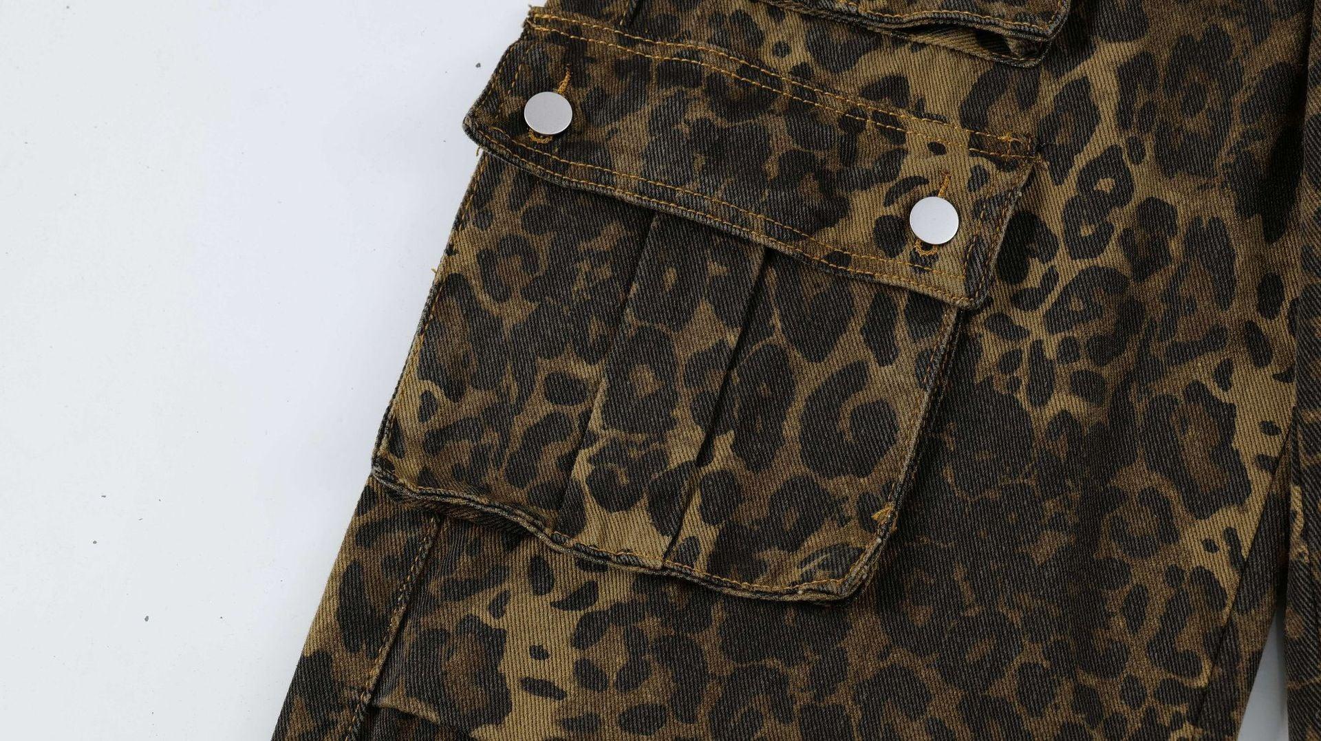 Zwoyren Leopard Print Cargo Pants