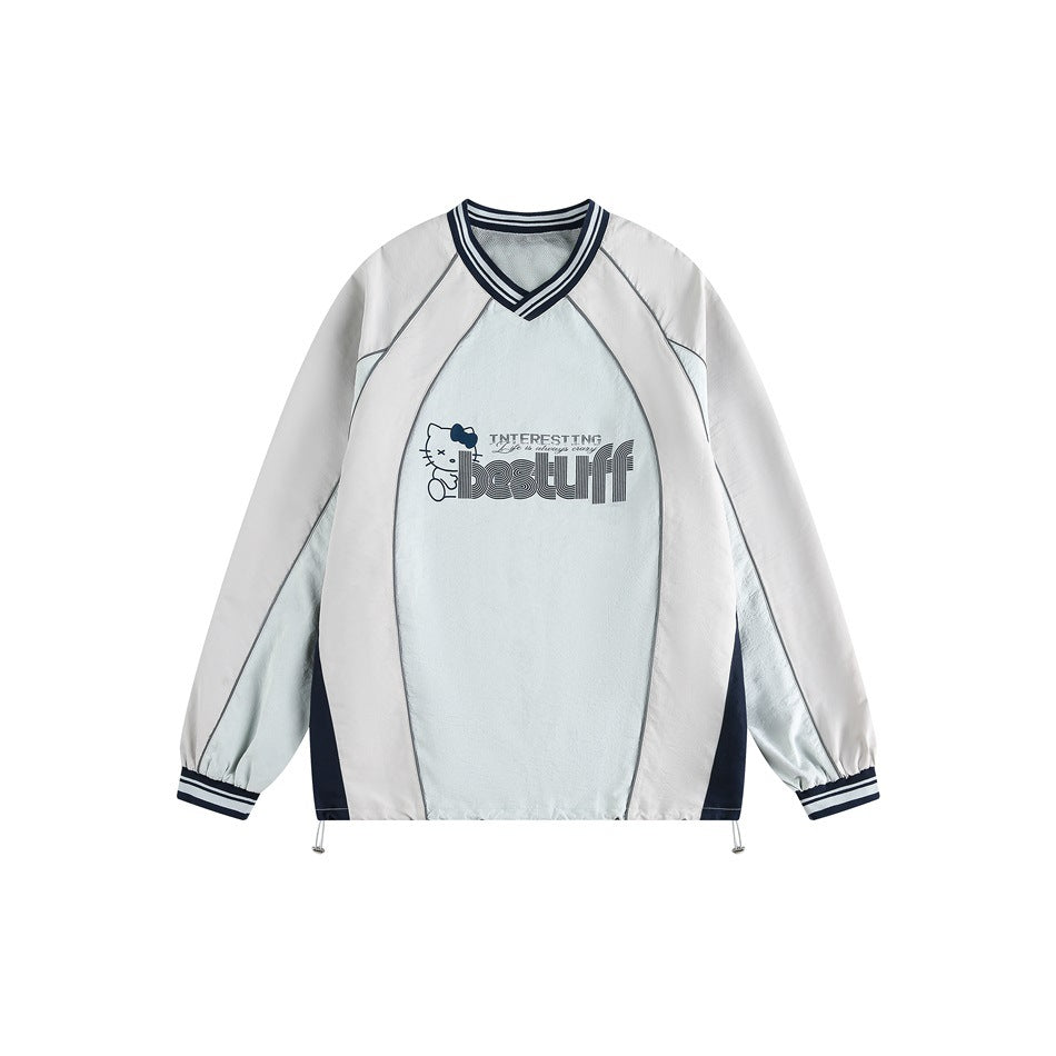 Zwoyren Hello Kitty Graphic V-Neck Sweatshirt