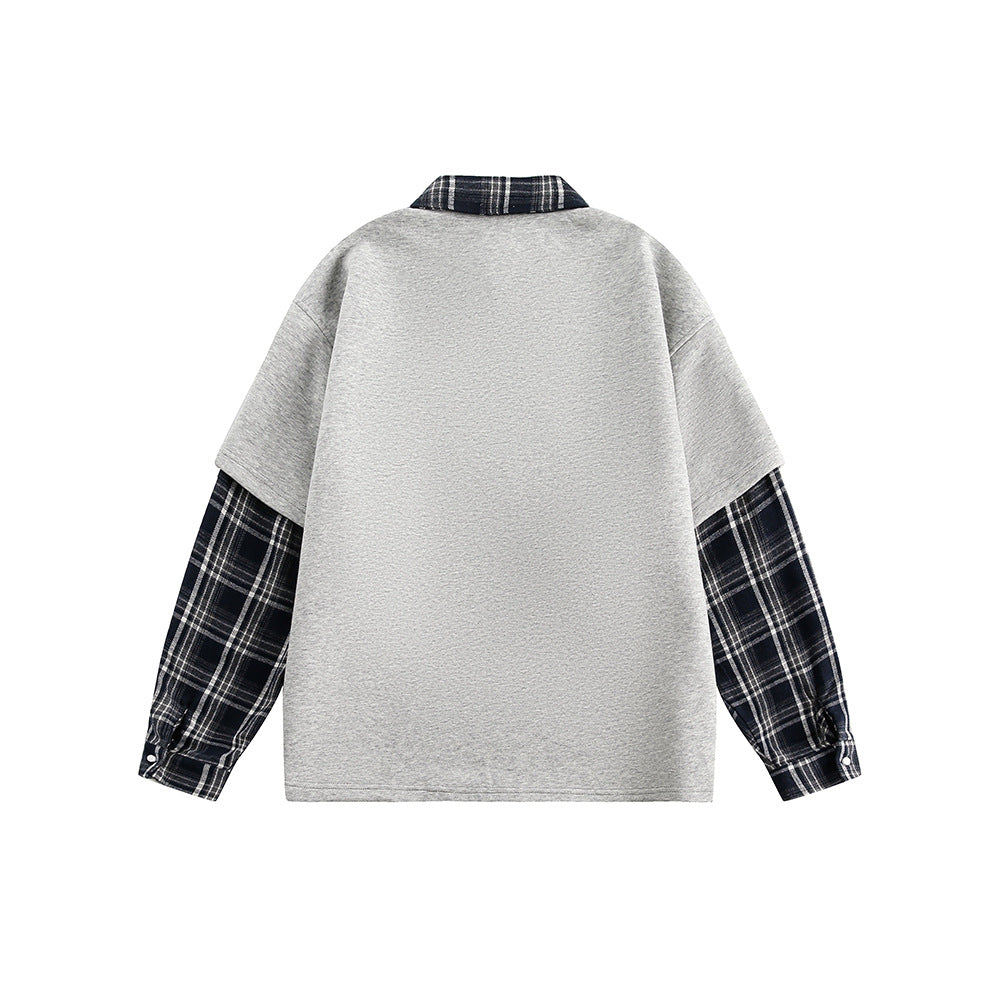 Zwoyren Varsity Plaid Combo Sweatshirt
