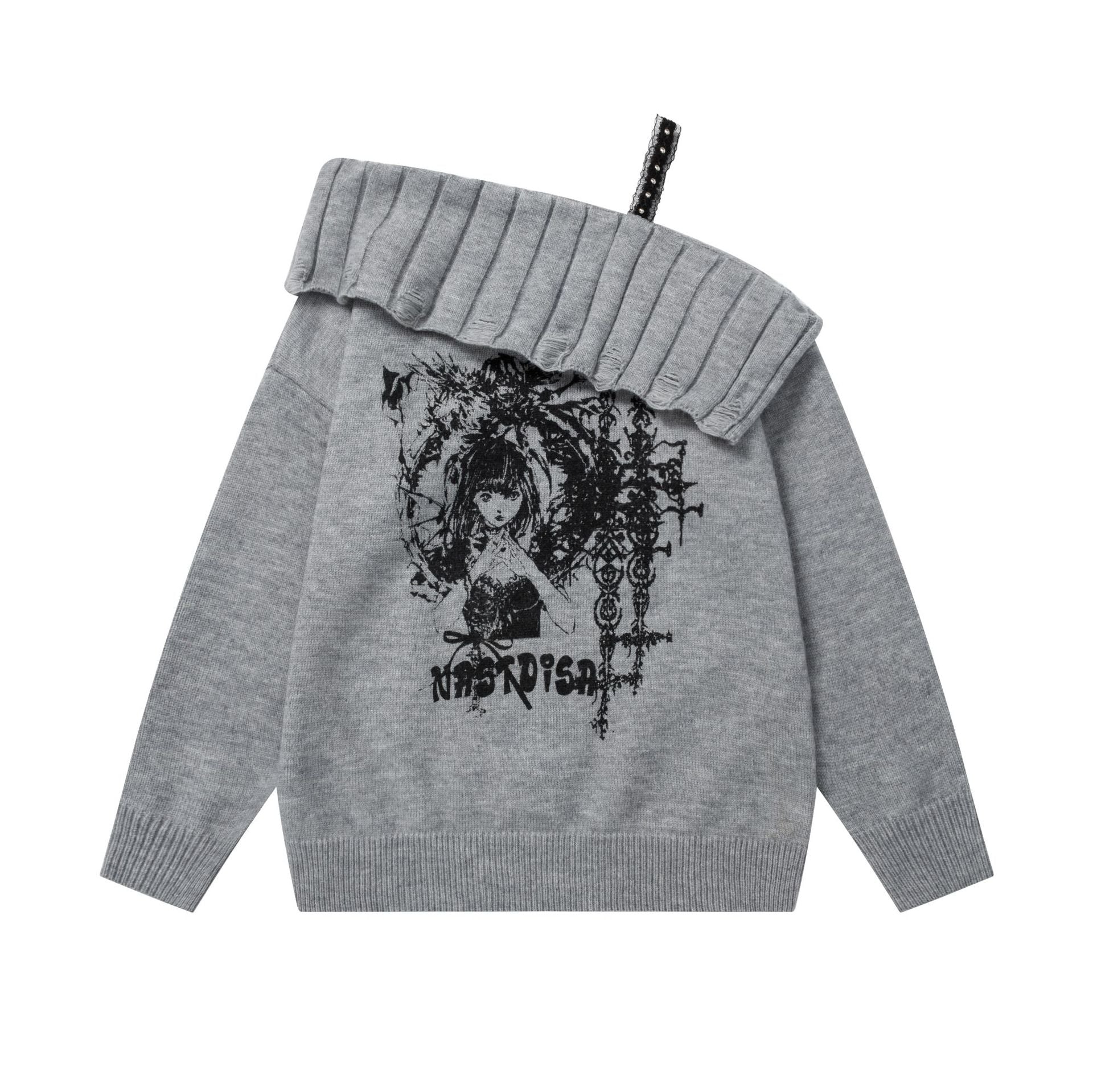Zwoyren One-Shoulder Knit Sweater
