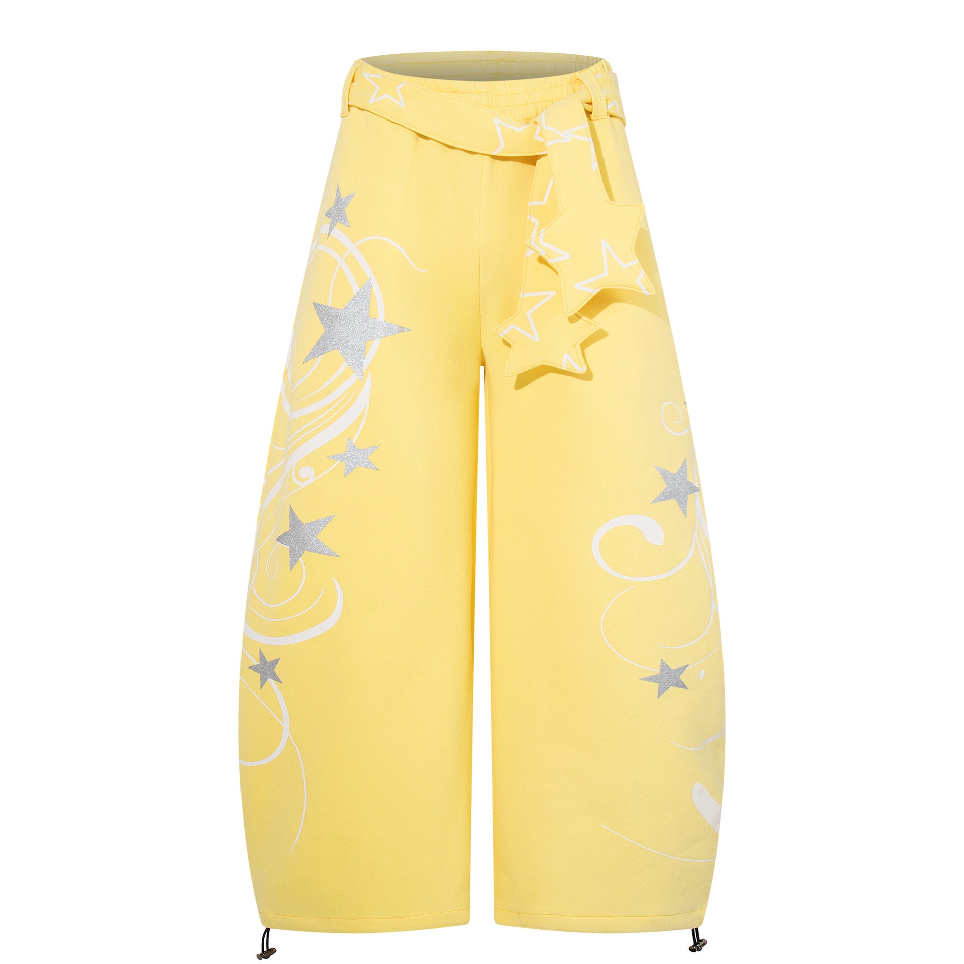 Zwoyren Star Wrap Waist Baggy Barrel Pants