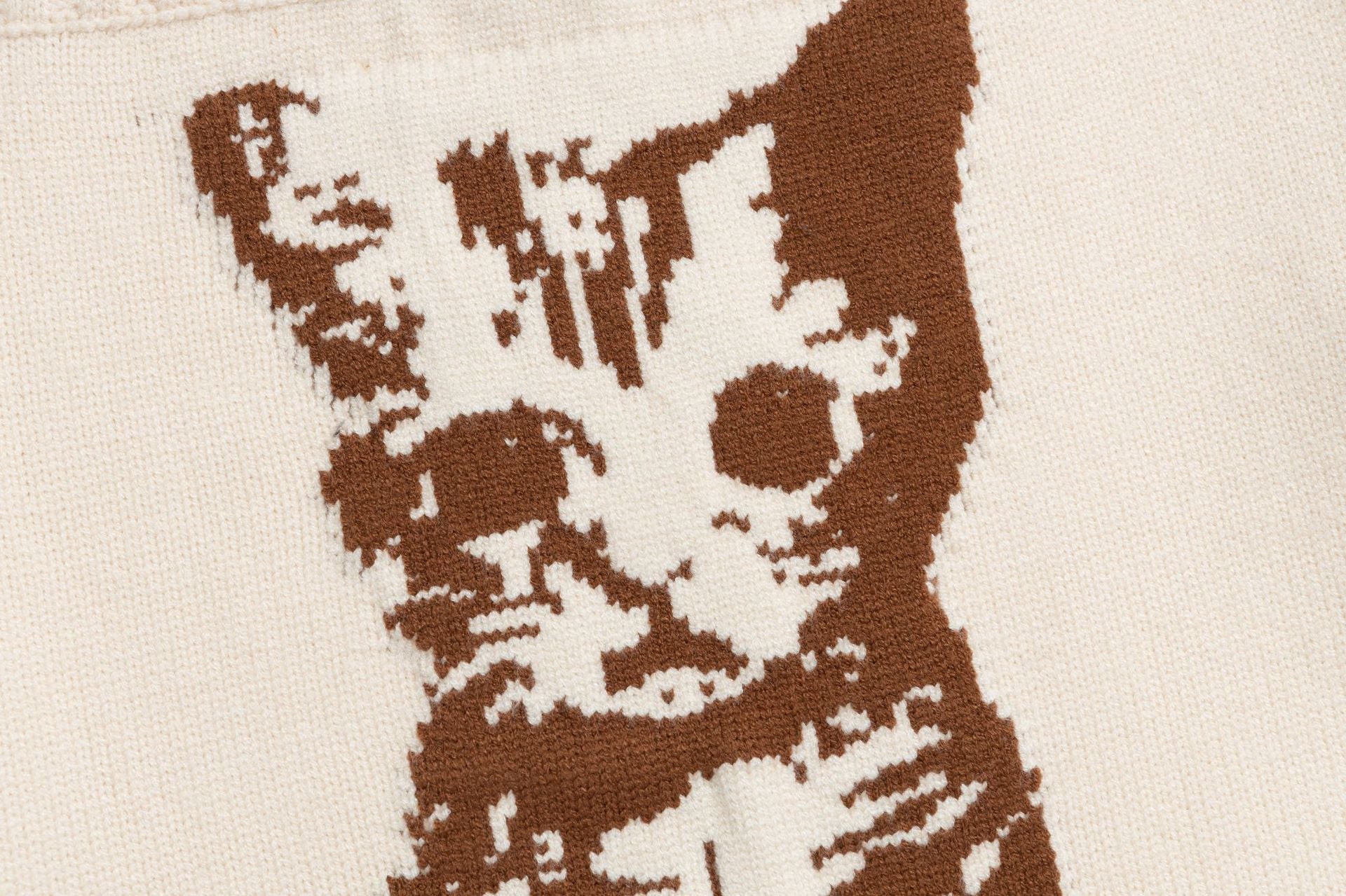 Zwoyren Cat Print Cowl Neck Sweater