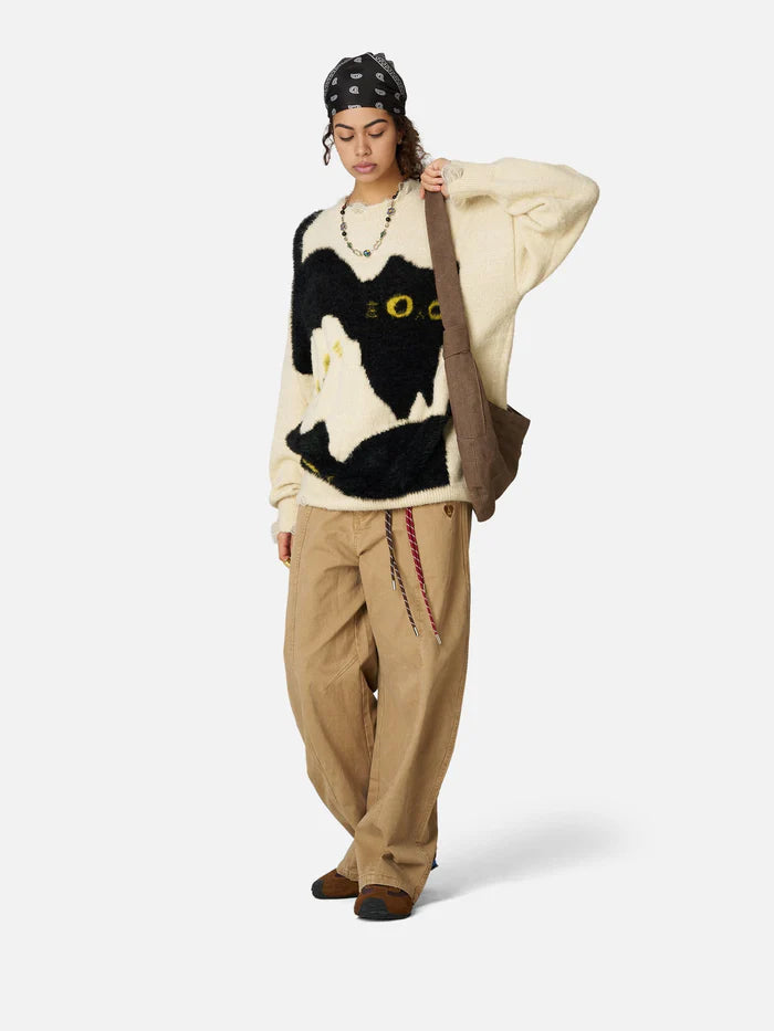 Zwoyren Color Blocking Cat Sweater