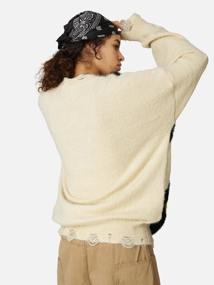 Zwoyren Color Blocking Cat Sweater