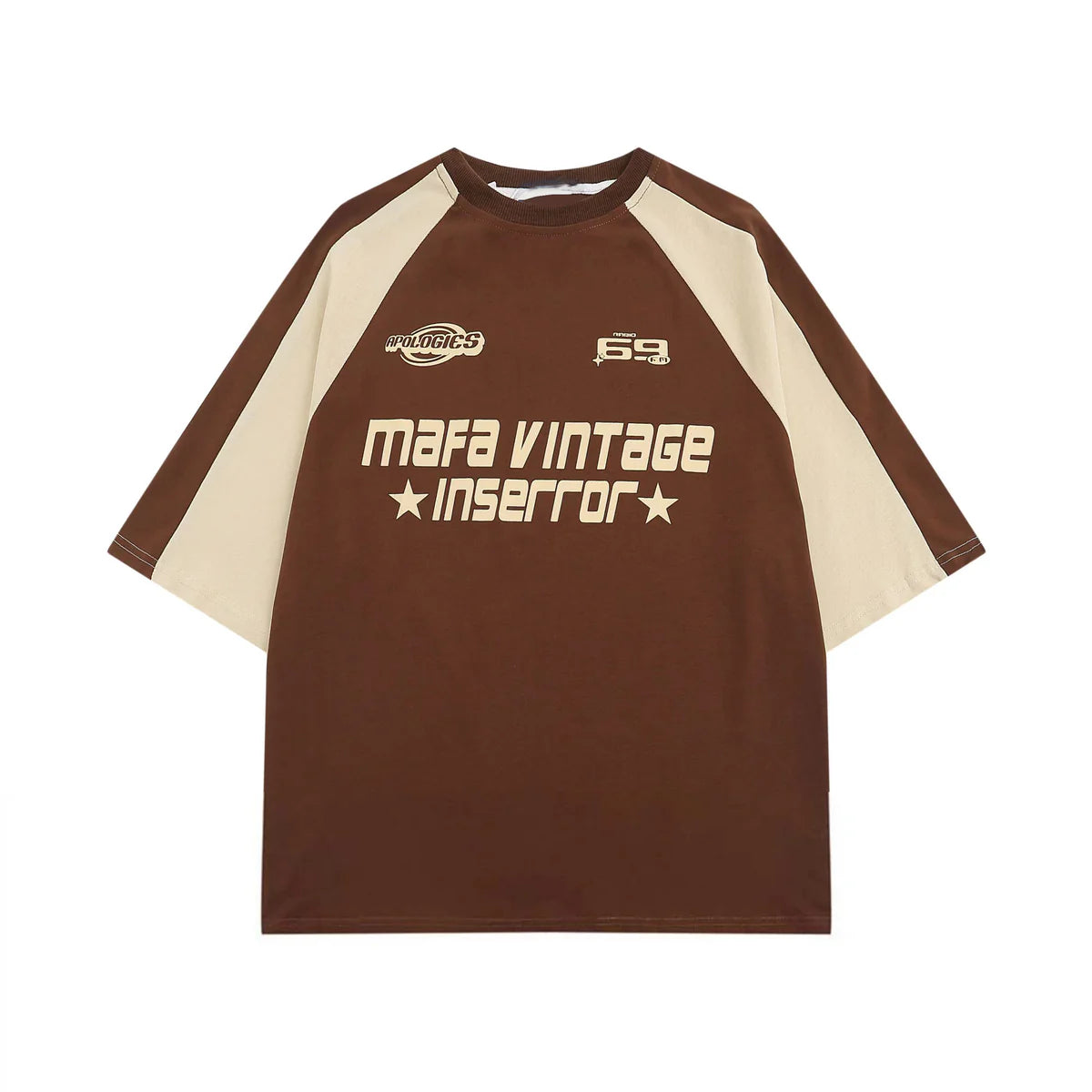 Zwoyren Oversized Y2K Raglan Tee