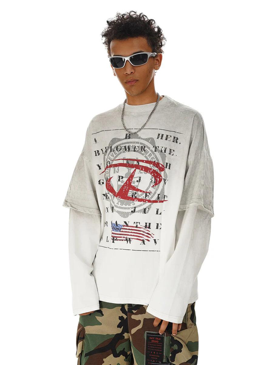 American Street Trend Loose Long-Sleeved T-shirt