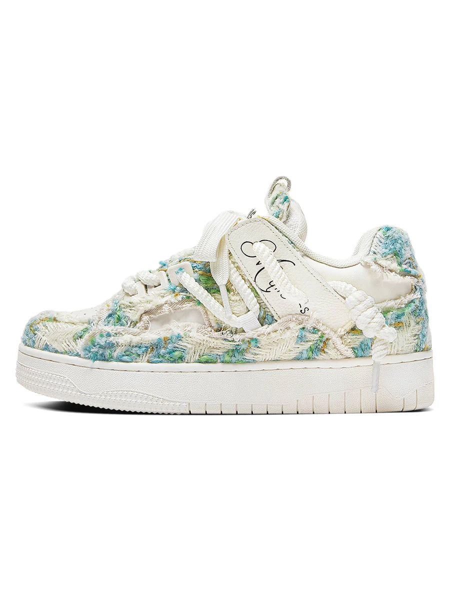 Zwoyren Destruction Series Tassel Contrast Color Sneakers