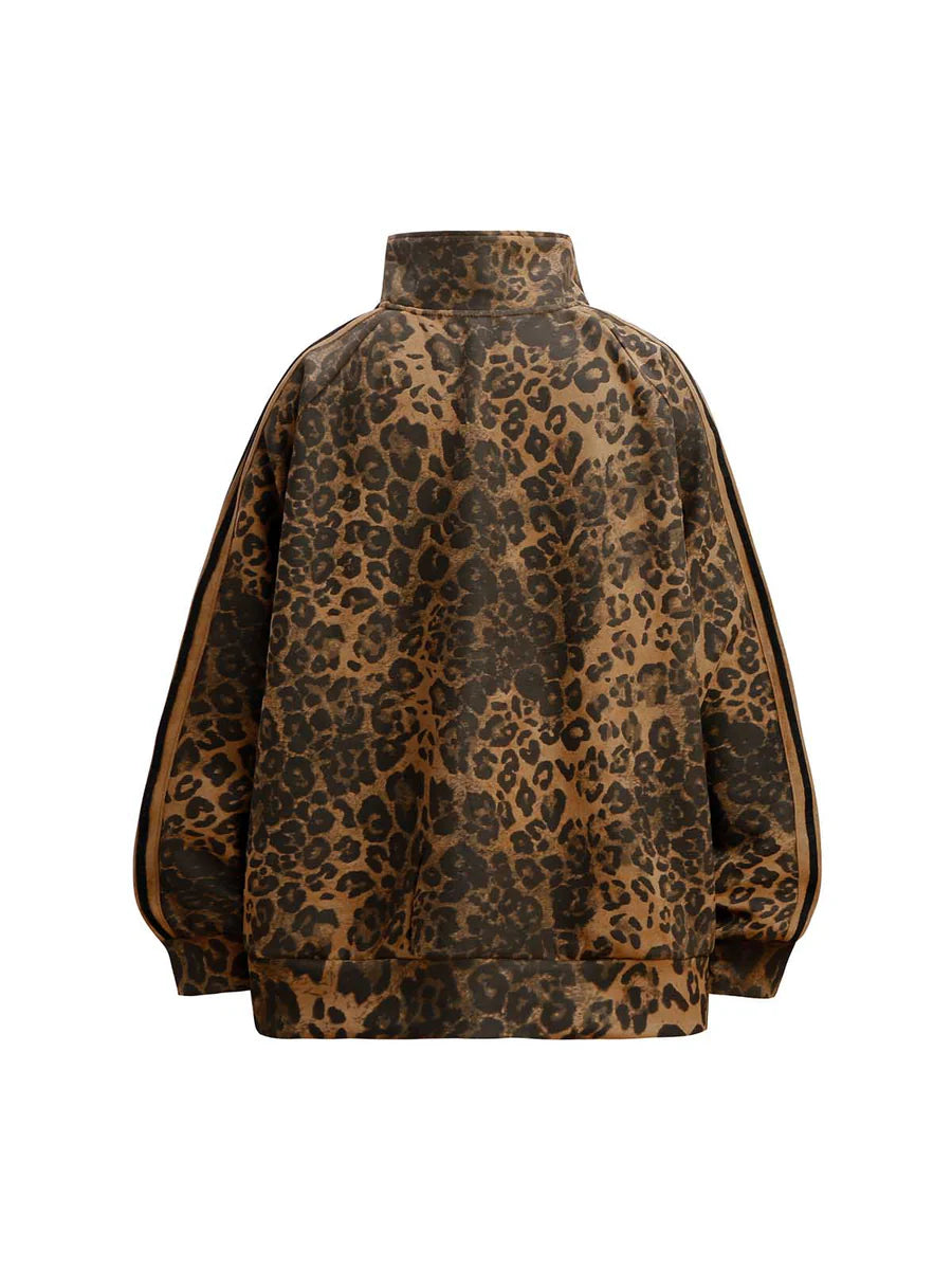 Zwoyren Cheetah Print Suede Tracksuit