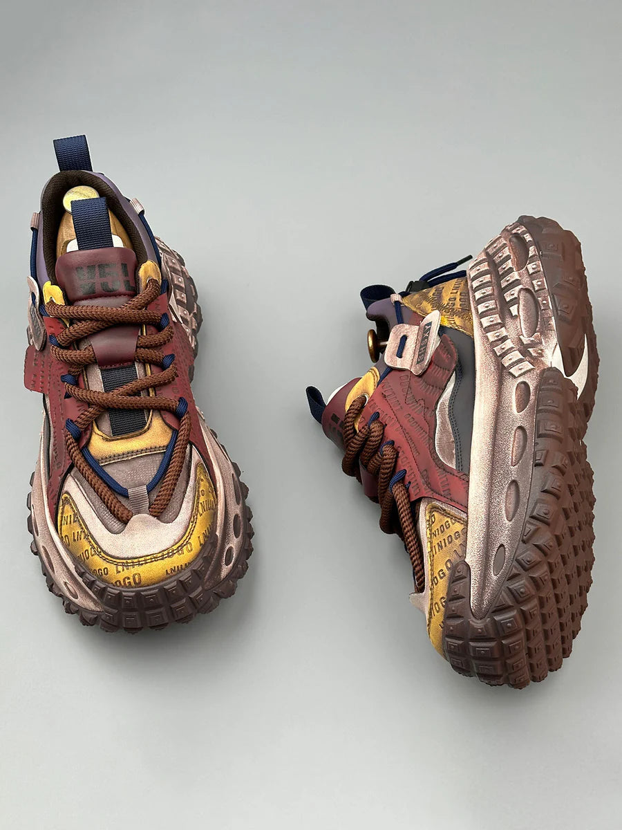 Zwoyren Stitching Letter Tire Sole Platform Sneakers