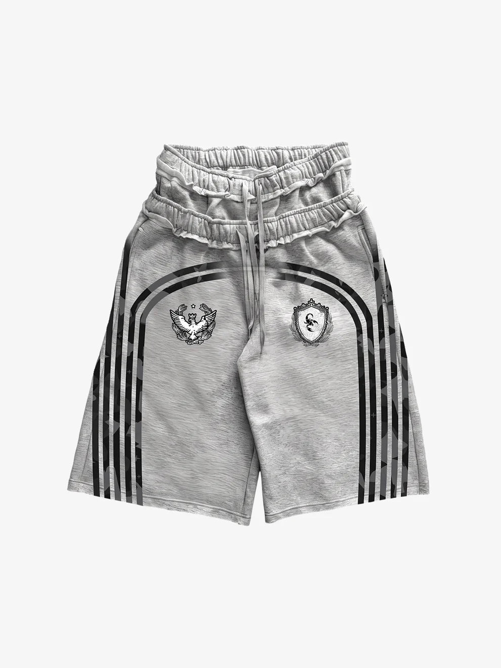 Zwoyren West Coast Letter Graphic Double-Waist Shorts