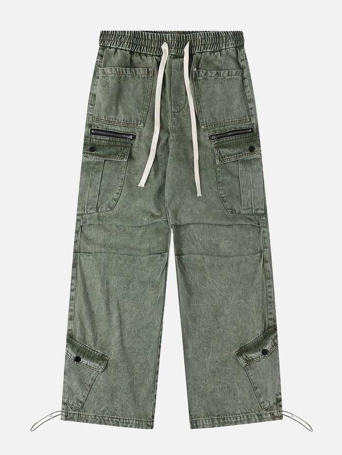 Drawstring Loose Cargo Jeans