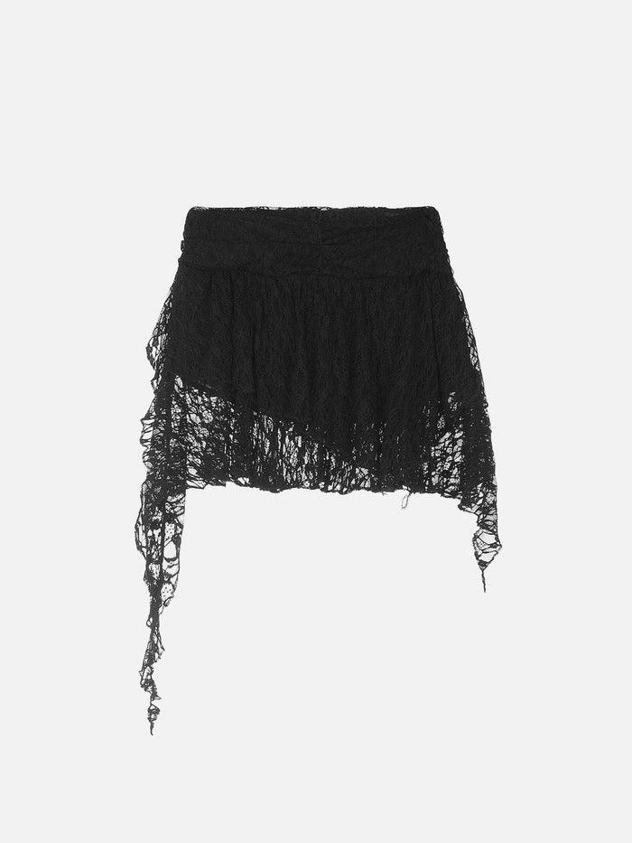 Irregular Lace Patchwork Skirt