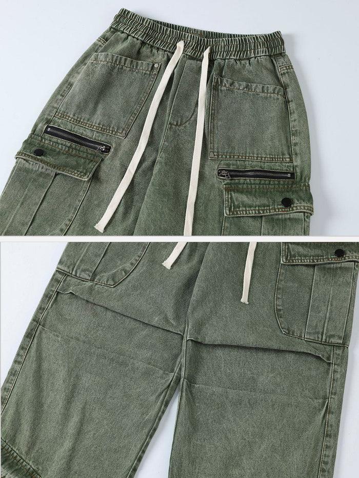 Drawstring Loose Cargo Jeans