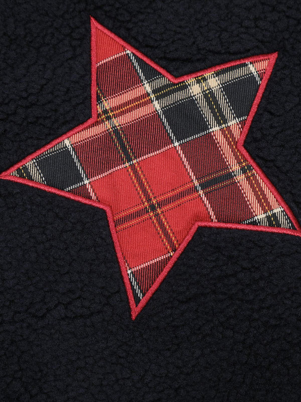 Zwoyren Plaid Star Polar Fleece Jacket