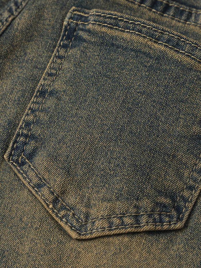 Zwoyren Tassel Pocket Washed Jeans