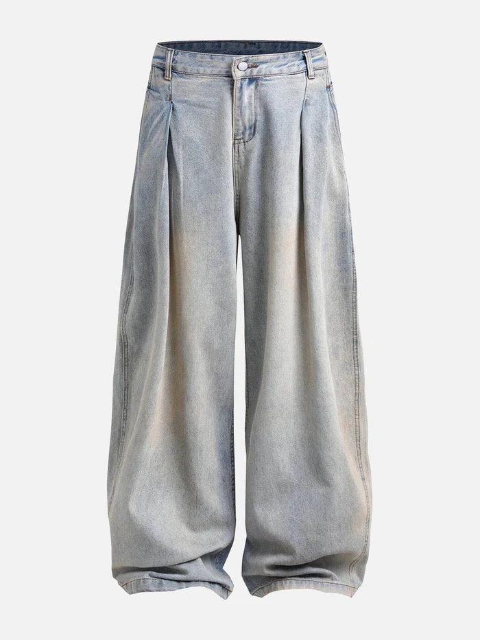 Zwoyren Wrinkle Washed Loose Jeans