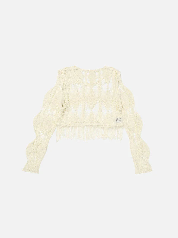 Zwoyren Distressed Cut-Out Sweater