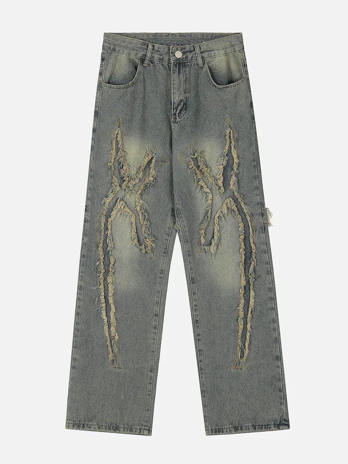 Zwoyren Washed Fringe Jeans