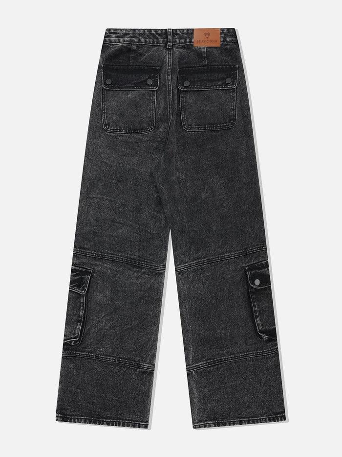 Zwoyren Washed Multi Pocket Jeans