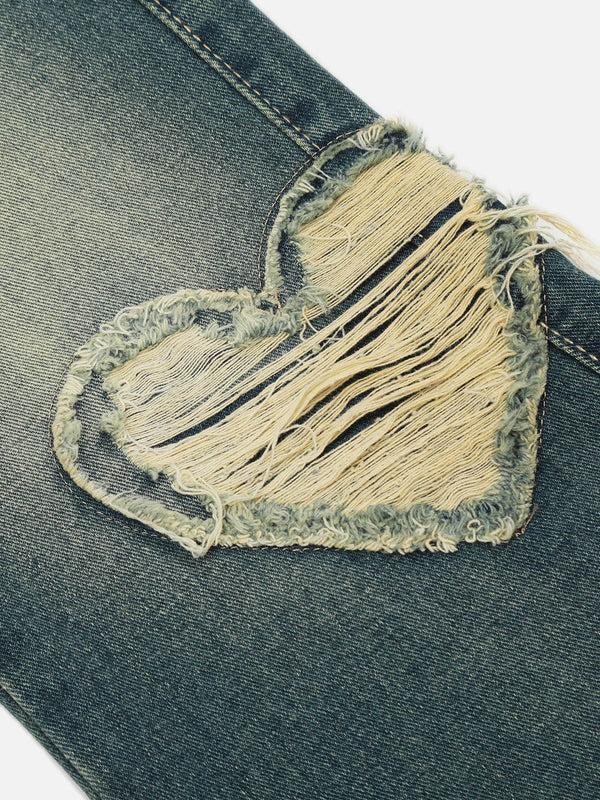 Zwoyren Distressed Star Heart Jeans