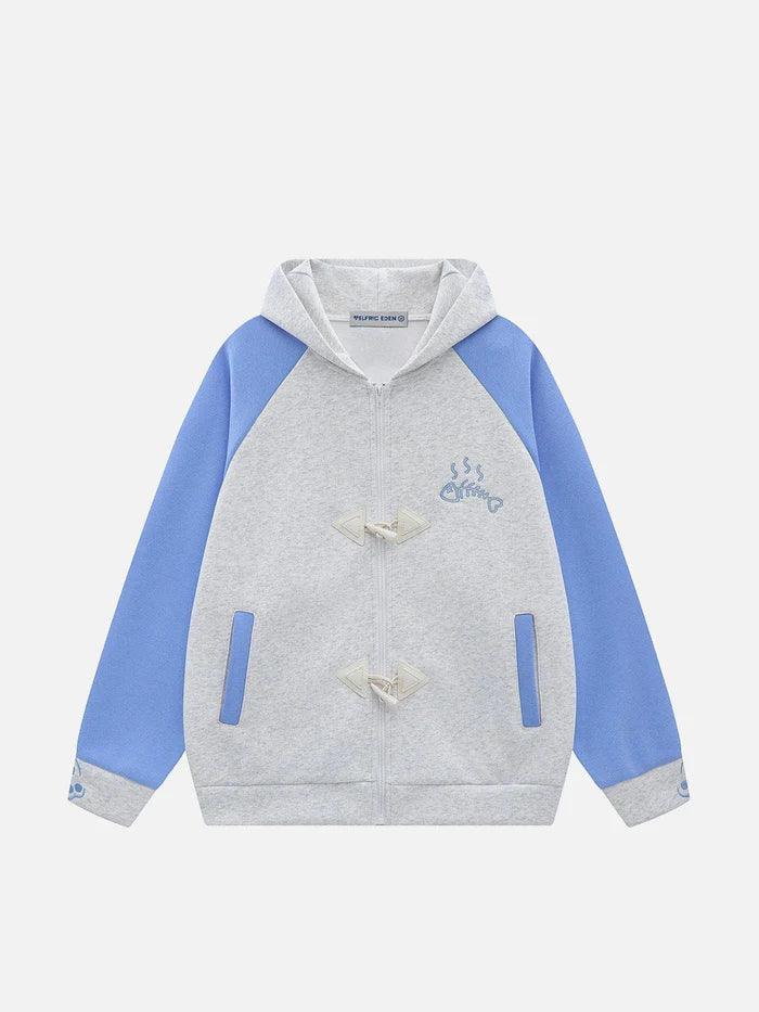 Color Blocking Cat Hoodie