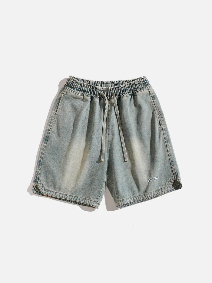Zwoyren Washed Embroidery Jorts