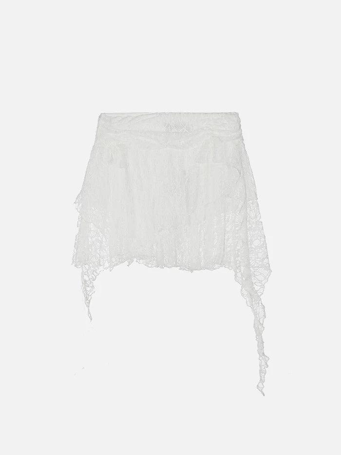 Irregular Lace Patchwork Skirt