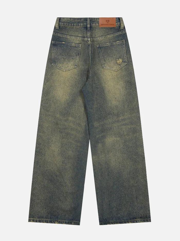 Zwoyren Distressed Washed Loose Jeans