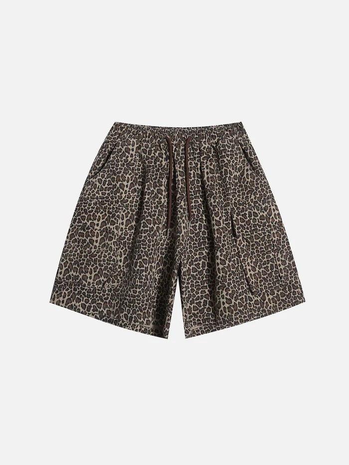 Zwoyren Drawstring Leopard Print Short
