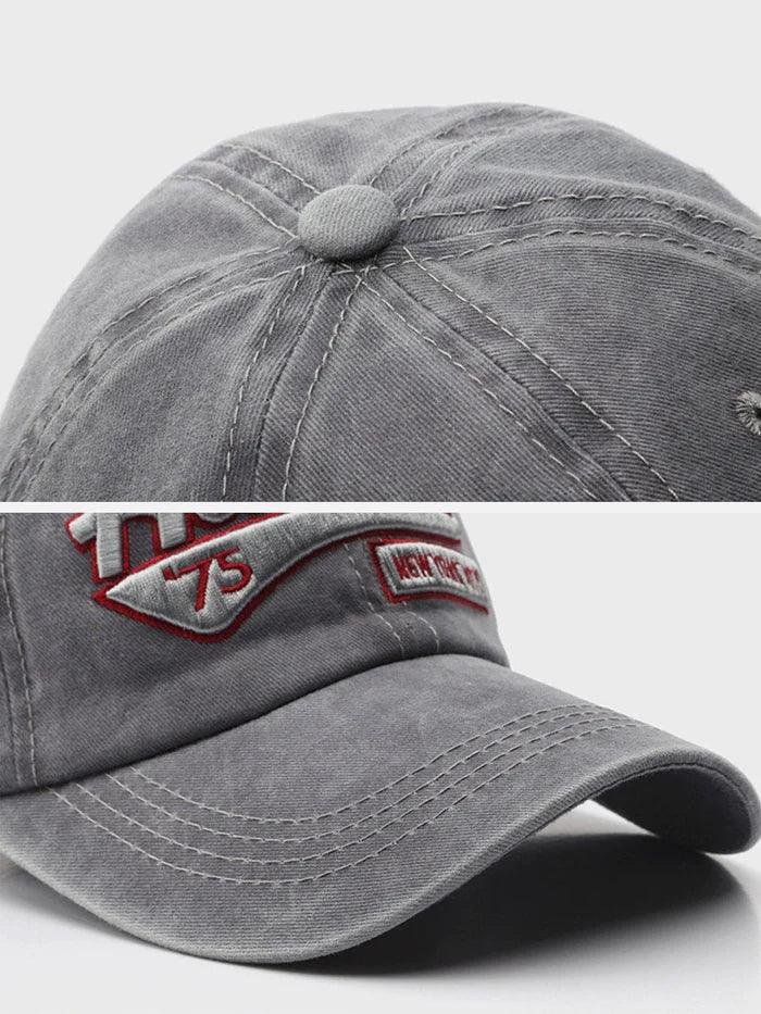 Washed Embroidered Letter Baseball Cap