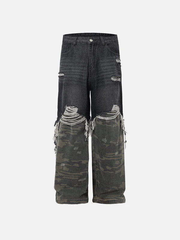 Zwoyren Camouflage Distressed Jeans